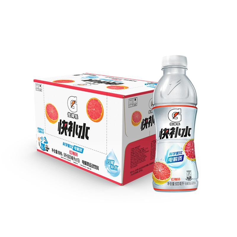 百事可乐佳得乐红柚味电解质饮料600ml*15瓶