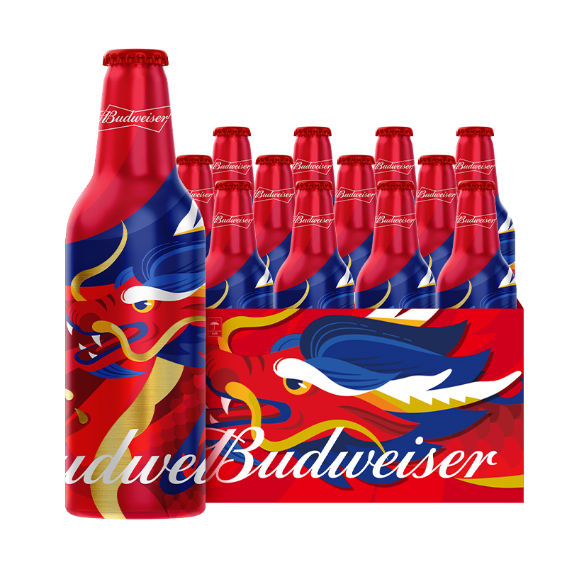 Budweiser/百威啤酒醇正拉格啤酒 铝罐整箱355ml*24瓶 - 图0