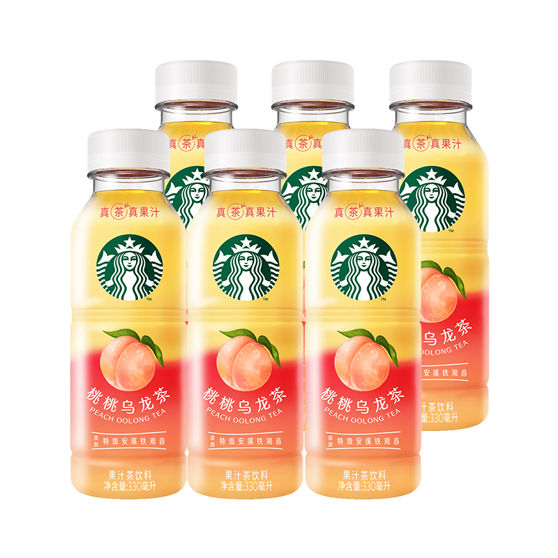 Starbucks 星巴克 新品桃桃乌龙茶果汁茶饮料 330ml*6瓶