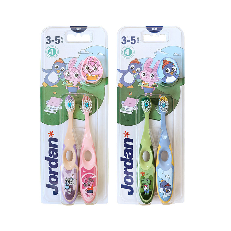 Jordan婴幼儿童宝宝软毛牙刷4支装3-5岁2段护齿乳牙儿童牙刷进口