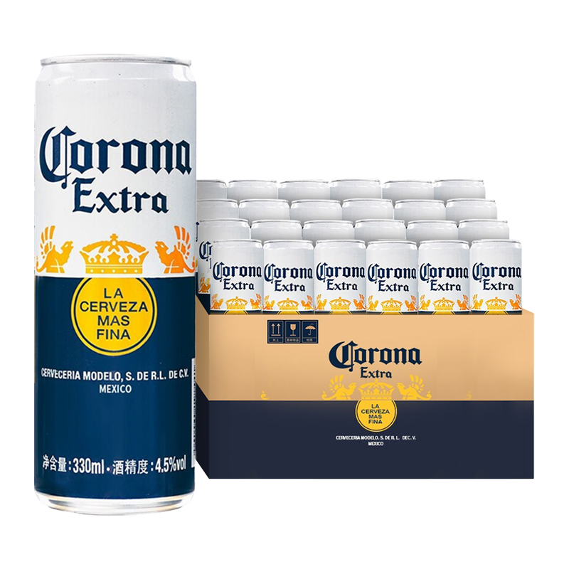 Corona/科罗娜啤酒墨西哥啤酒330ml*24听装 - 图0