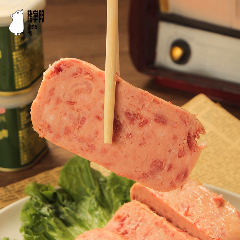 猪掌门午餐肉罐头198g*1罐速食米线泡面螺蛳粉三明治火锅食材