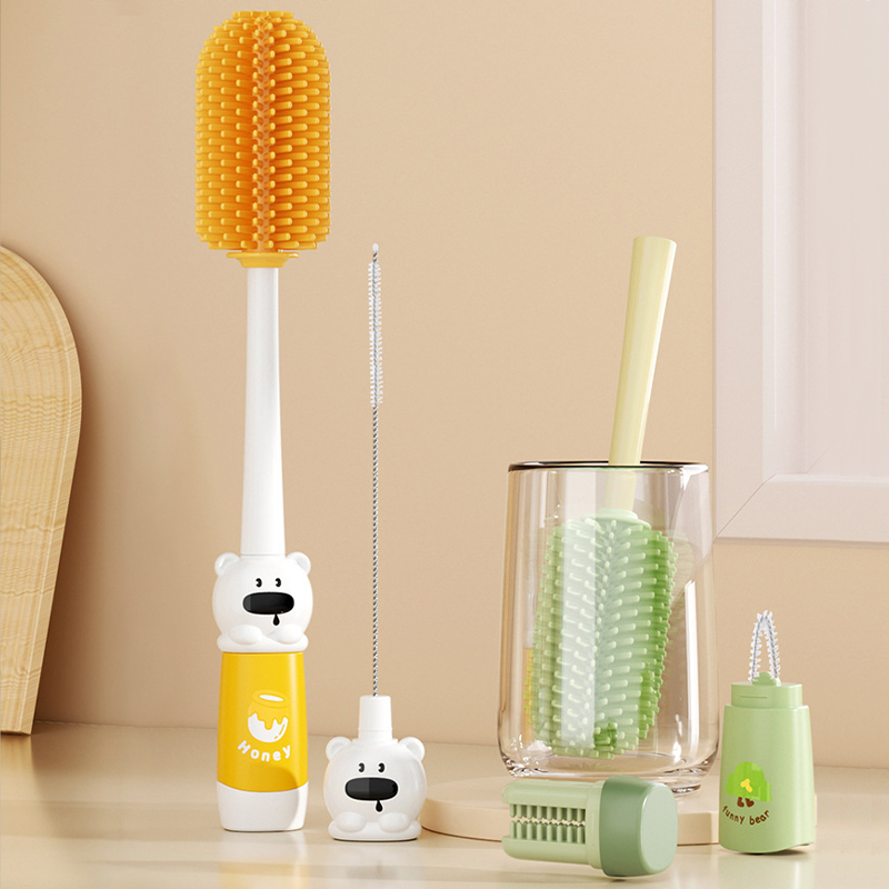 卡通四合一长柄杯刷水杯清洗多功能奶瓶吸管清洁刷保温杯盖刷子 - 图3