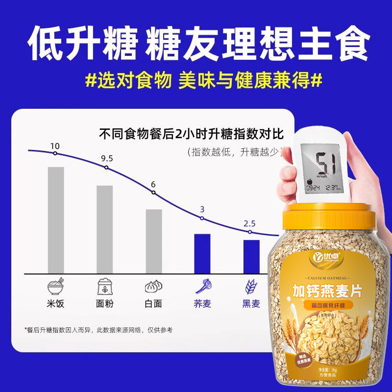 加钙燕麦片无糖精糖尿老年人营养专用原味低早餐脂即食冲饮正品,淘宝优惠券,粉丝福利购,淘宝优惠卷
