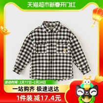Davibella boy plaid shirt 2024 new spring fit children shirt boy jacket boy dress clothes