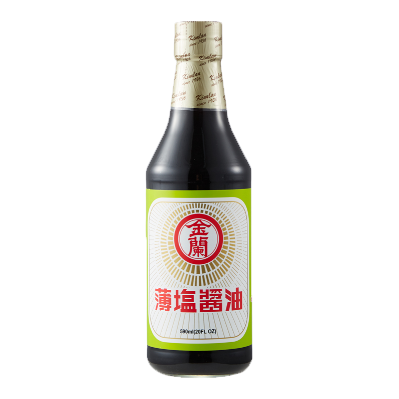 中国台湾金兰薄盐酱油590ml玻璃瓶减盐生抽烧菜炒菜红烧调味品 - 图0