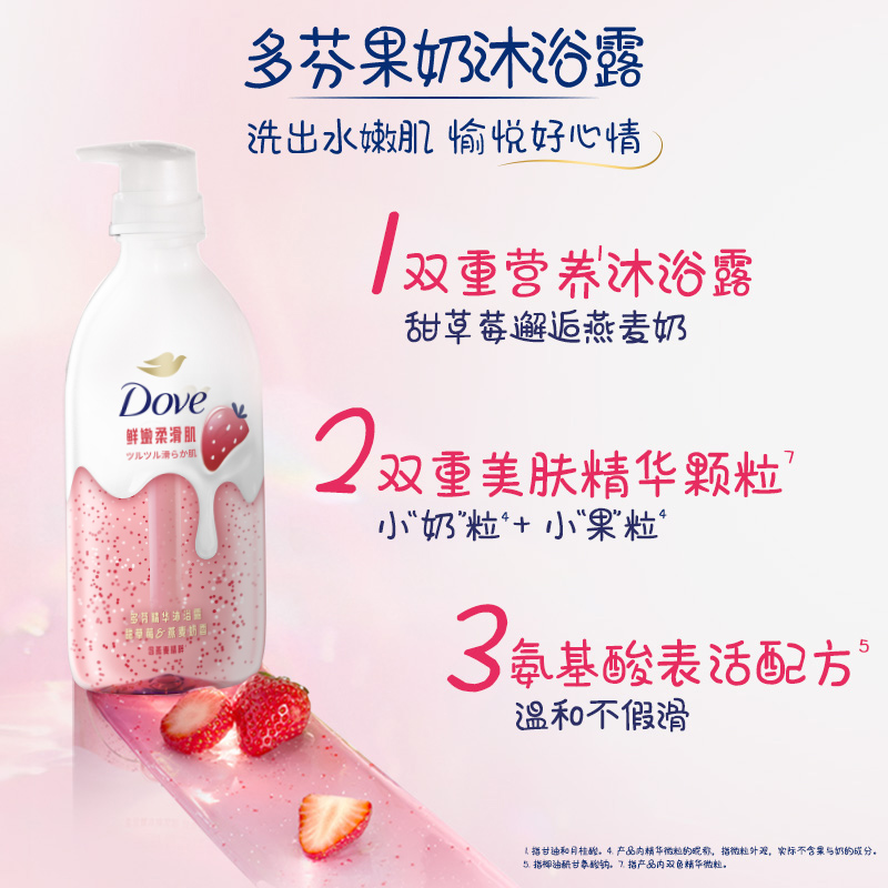 【下拉享补贴】多芬双色果奶精华沐浴露 滋润保湿 舒缓润肤 - 图1