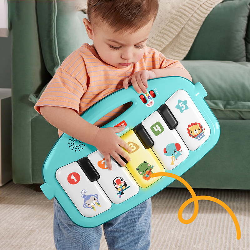 费雪新版升级炫彩钢琴健身器宝宝脚踏钢琴婴儿健身架婴幼安抚玩具,淘宝优惠券,粉丝福利购,淘宝优惠卷