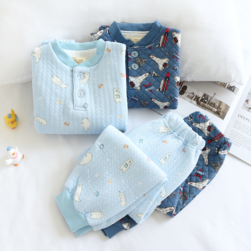 男童加厚儿童秋冬纯棉空气层睡衣恐龙套头全棉保暖内衣套家居服,淘宝优惠券,粉丝福利购,淘宝优惠卷