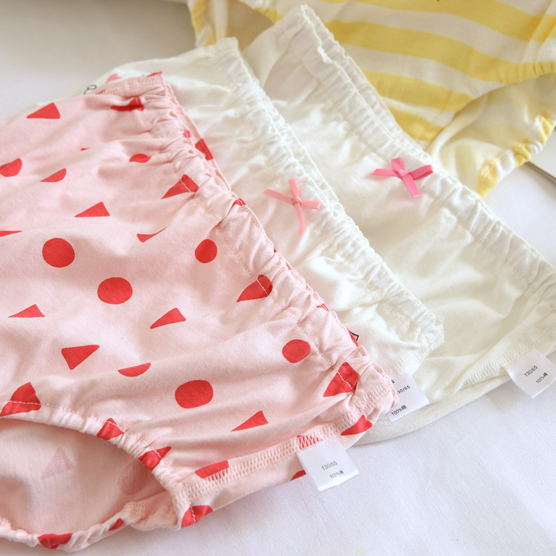 三条装儿童纯棉内裤针织纯棉透气女童春夏小清新甜美印花全棉宝宝,淘宝优惠券,粉丝福利购,淘宝优惠卷