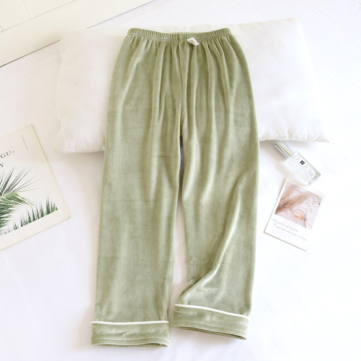 2025新款儿童秋冬保暖海岛绒睡裤男童加厚小清新纯色宝宝家居裤,淘宝优惠券,粉丝福利购,淘宝优惠卷