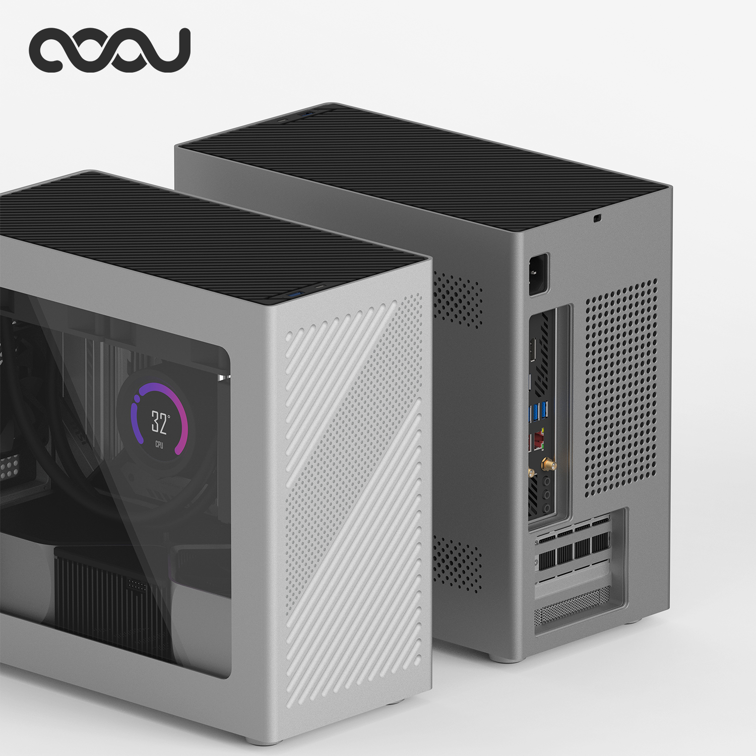 COOJ 宰相Z18侧透版 MATX铝合金一体成型外壳直插水冷ITX电脑机箱 - 图0