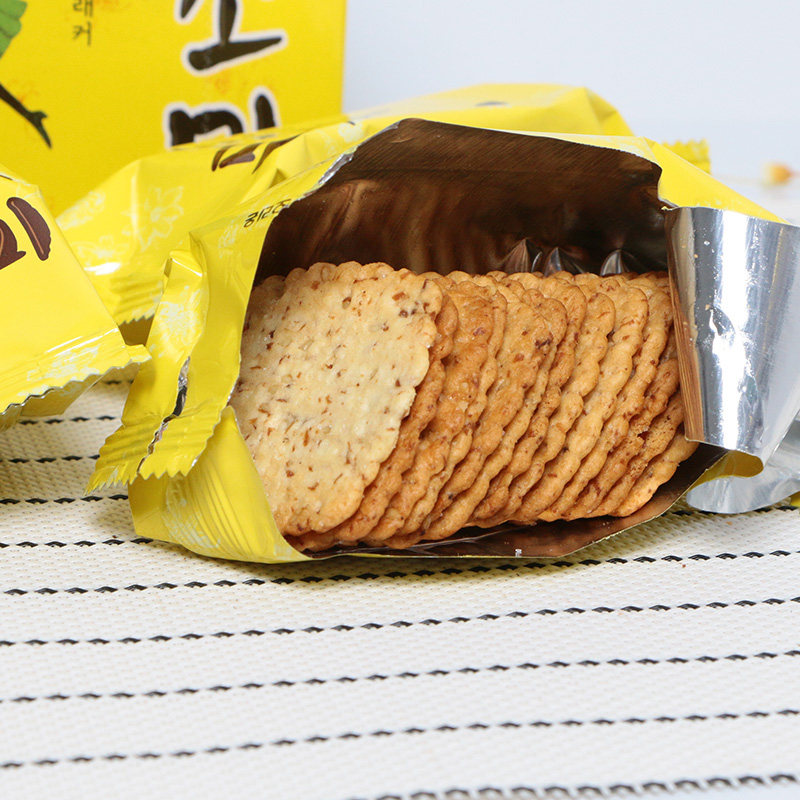 韩国进口食品好丽友高笑美芝麻薄脆饼干办公室解馋零嘴甜咸味零食_虎窝淘