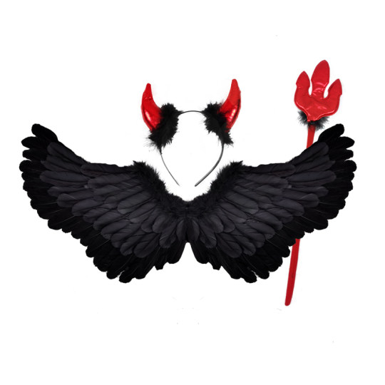 天使羽毛翅膀公主道具仙女魔法棒花童装饰恶魔儿童节舞台走秀表演