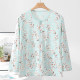 ຊຸດນອນ cardigan ແຂນຍາວຂອງແມ່ຍິງຝ້າຍບໍລິສຸດສໍາລັບຜູ້ສູງອາຍຸກາງແລະຜູ້ສູງອາຍຸວ່າງ