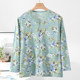 ຊຸດນອນ cardigan ແຂນຍາວຂອງແມ່ຍິງຝ້າຍບໍລິສຸດສໍາລັບຜູ້ສູງອາຍຸກາງແລະຜູ້ສູງອາຍຸວ່າງ