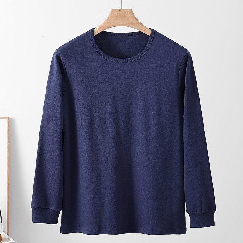 中老年男纯棉秋衣老人全棉套头线衣爸爸加肥大码低领打底线衣宽松,淘宝优惠券,粉丝福利购,淘宝优惠卷