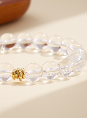 马年天然白水晶手链串珠女士文玩