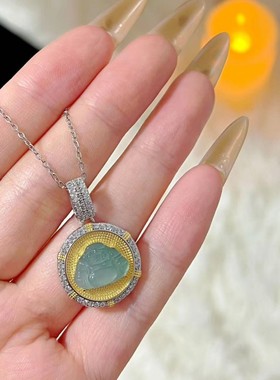 新中式镶嵌天然蓝水翡翠弥陀佛佛