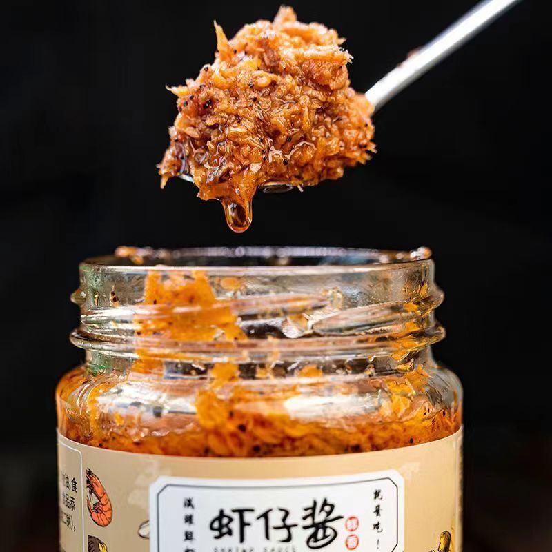 午拌虾仔酱鲜香虾酱下饭拌饭虾子酱家用拌面炒菜即食160g*6瓶 - 图2