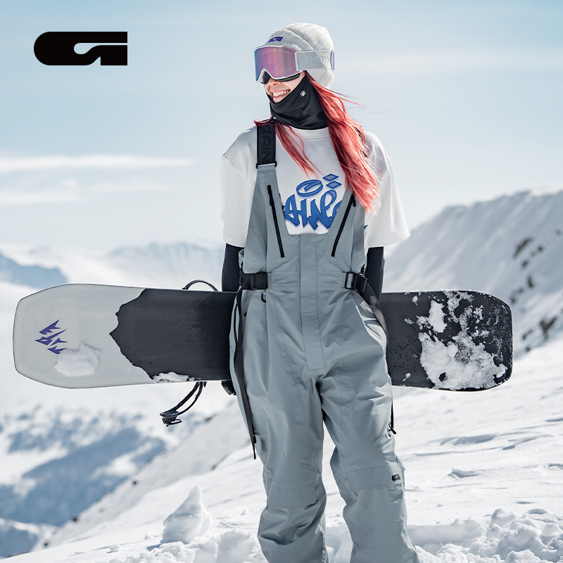 冷山雪具GAINAX滑雪背带裤防水防风透湿3L宽松直筒雪裤男女2526 - 图2