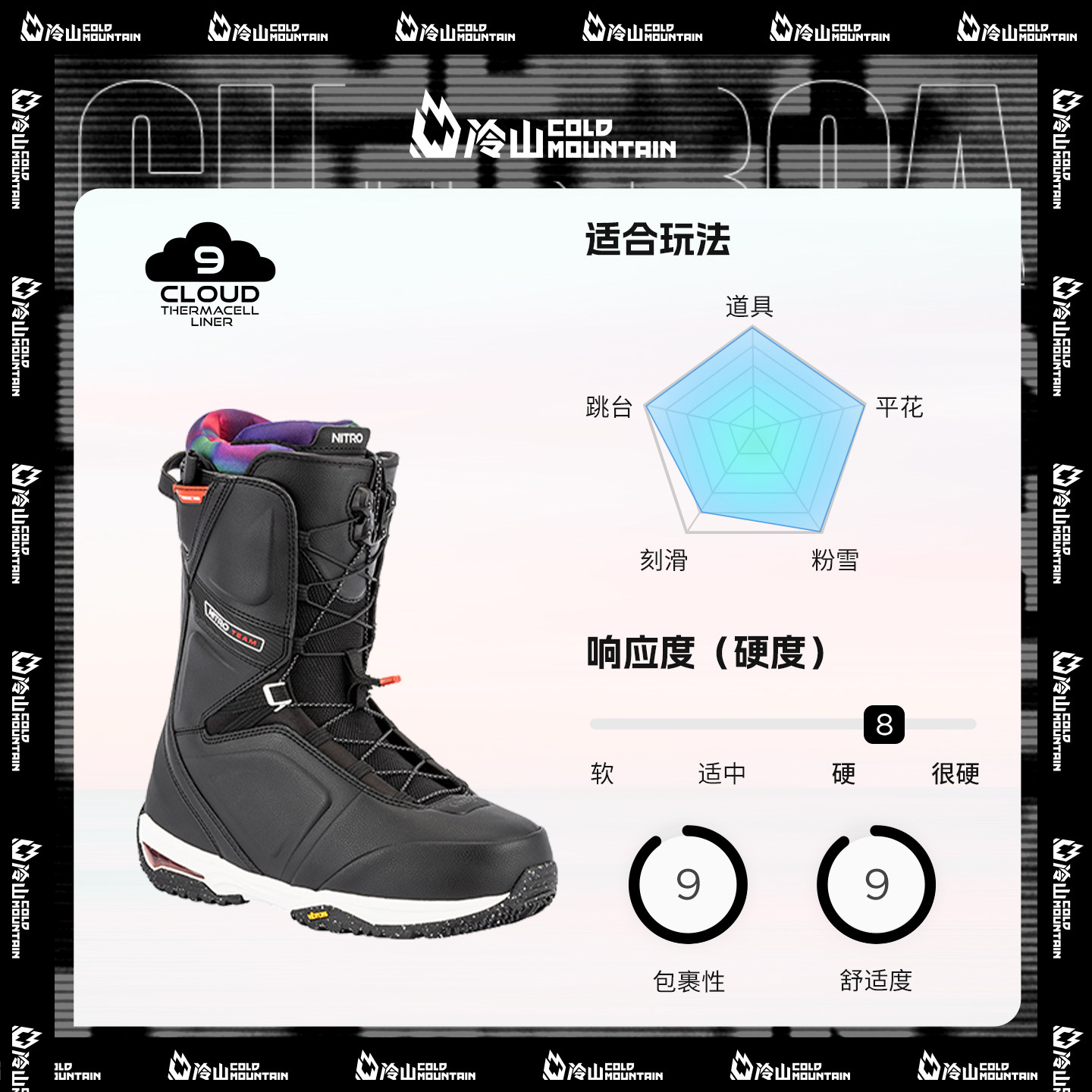 冷山雪具NITRO TEAM雪鞋尼卓滑雪鞋全能滑行单板鞋滑雪靴男2526款,淘宝优惠券,粉丝福利购,淘宝优惠卷