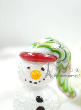 可爱风圣诞玻璃手工艺品小摆件