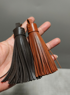 手工真皮羊皮复古流苏包挂件