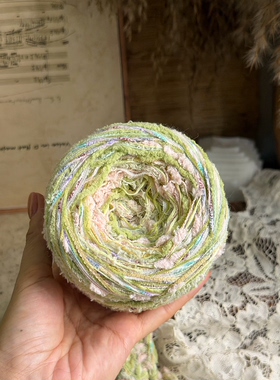 咿唔混线-春日绿特色油画色系钩针棒针编织毛线帽子包包手工diy