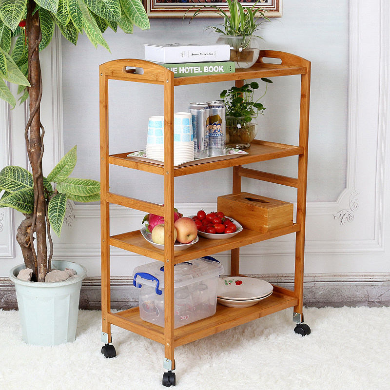 楠竹移动置物架简约菜架子火锅蔬菜架厨房餐厅餐车酒店商用实木架,淘宝优惠券,粉丝福利购,淘宝优惠卷