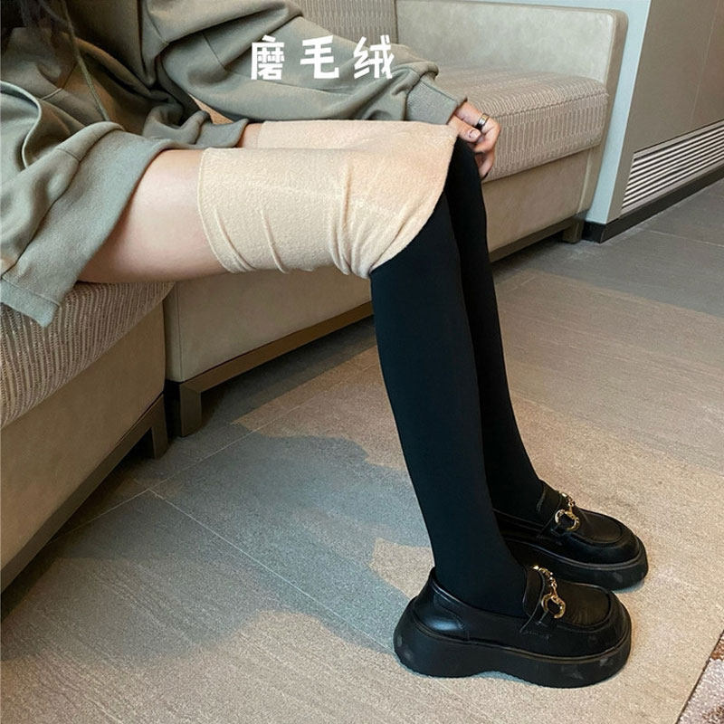 秋冬加绒假高筒过膝拼接丝袜假两件上肤下黑条纹春秋中厚款连裤袜,淘宝优惠券,粉丝福利购,淘宝优惠卷