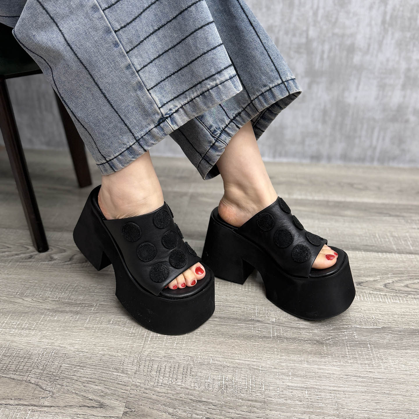 艺鞜2026夏季新款头层牛皮外穿凉拖鞋女时尚11cm厚底高跟轻便凉鞋,淘宝优惠券,粉丝福利购,淘宝优惠卷