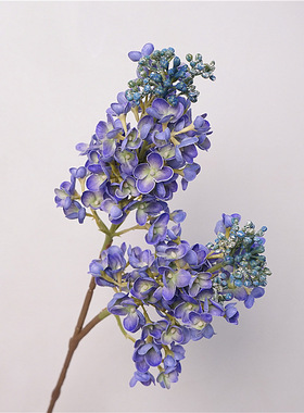 紫丁香花手感保湿仿真花家居餐桌装饰花艺法式紫蓝色花材婚庆假花