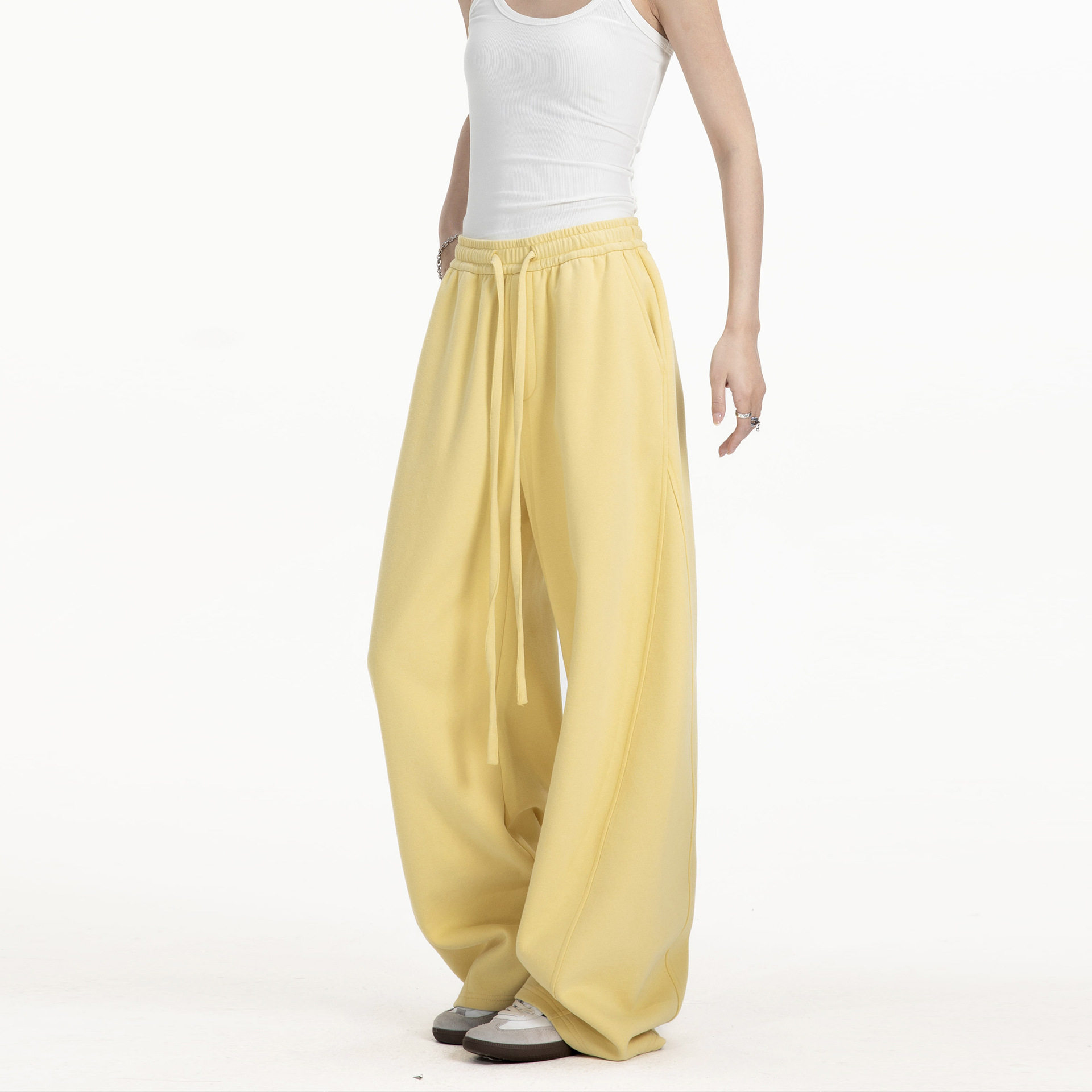 绿光学院风纯色直筒弯刀休闲裤男女春秋季宽松阔腿卫裤运动裤子,淘宝优惠券,粉丝福利购,淘宝优惠卷