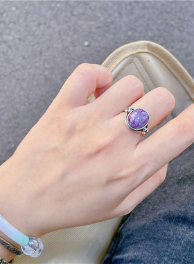 男女通用925银复古国风戒指