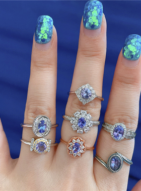 天然坦桑石戒指ninisn