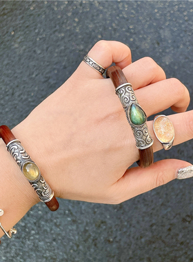 复古做旧男女通用鸡血藤手镯