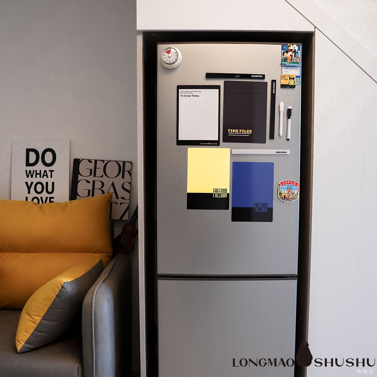 原创设计北欧INS简约磁性冰箱贴可擦写留言板入户铁门磁吸记事贴 - 图0