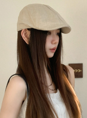 夏季薄款英伦女贝雷帽显脸小