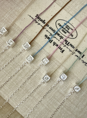 s925通体纯银多巴胺炎炎夏日彩绳锆石手链百搭小众简约时尚温柔女