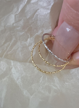 戒指925极细车花日韩女