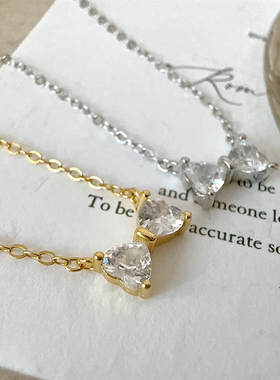 爱心蝴蝶结项链925精致百搭甜美