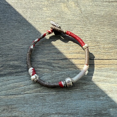 【潇】原创设计泰国蜡线手工纯银手绳 情侣手链手绳定制文艺