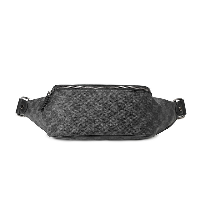 New men's bag small shoulder bag classic plaid small chest bag