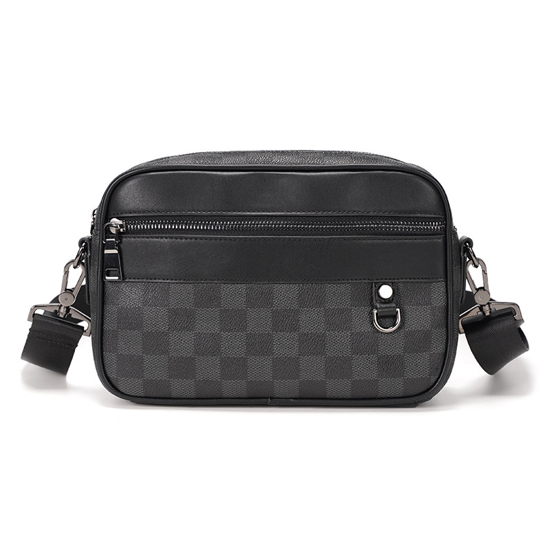 新款时尚男士格子单肩包 潮牌简约小方包潮流街头休闲男包斜挎包,淘宝优惠券,粉丝福利购,淘宝优惠卷
