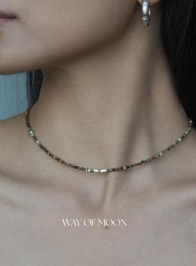 WAY OF MOON原创复古小众极细串珠项链精致时尚简约气质锁骨链