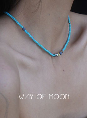 WAY OF MOON【海洋】地中海彩色石极细choker颈链轻奢小众锁骨链