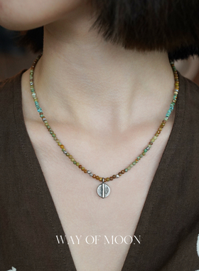 WAYOFMOON非洲松石复古项链女