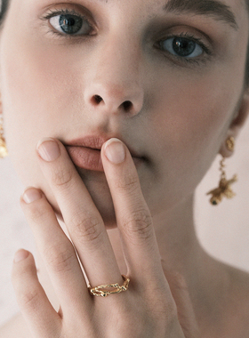 【森制SHINSEI官方】手工藤蔓扭纹双层戒指 纯银