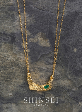 原创彩石双股项链绿玉髓